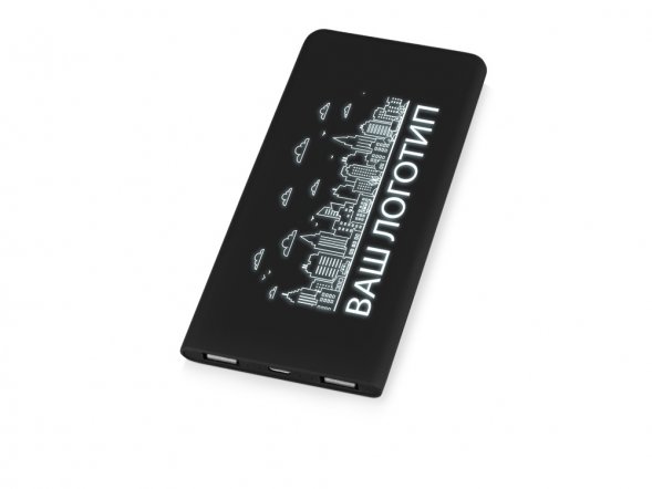 Портативное зарядное устройство с белой подсветкой логотипа Faros, soft-touch, 4000 mAh 