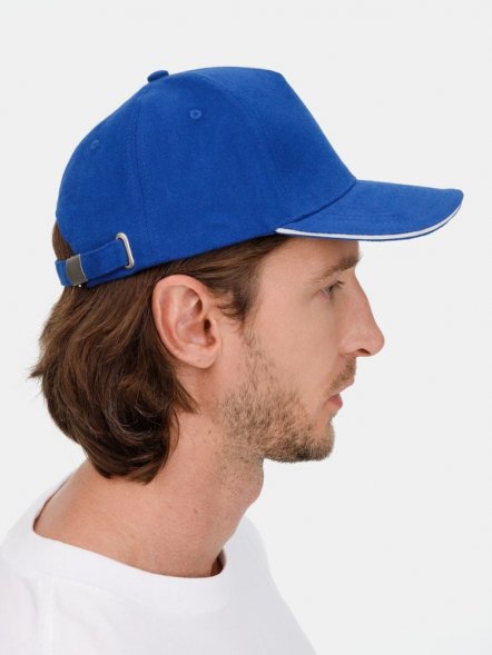 Бейсболка Long Beach, ярко-синяя с белым 