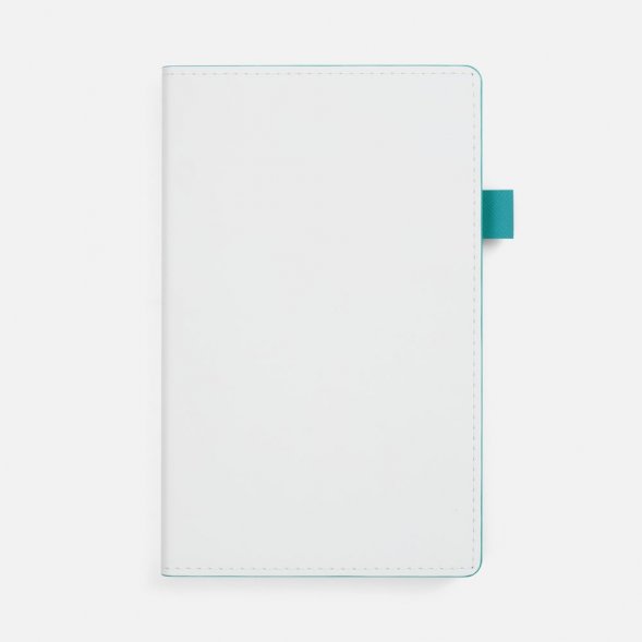 Ежедневник White Shall, недатированный, бело-бирюзовый 