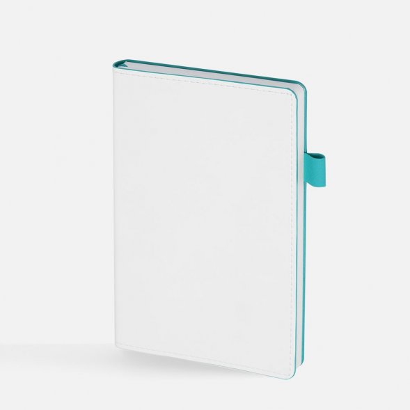 Ежедневник White Shall, недатированный, бело-бирюзовый 
