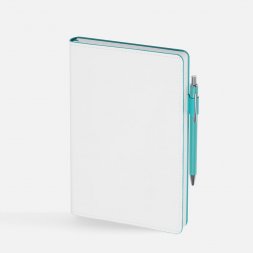 Ежедневник White Shall, недатированный, бело-бирюзовый