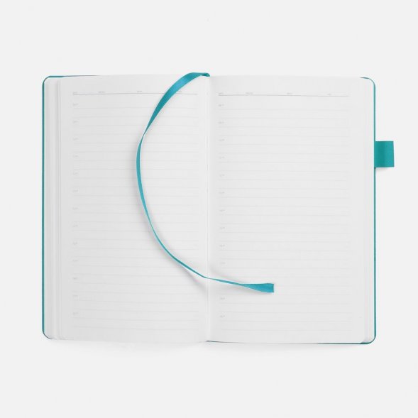 Ежедневник White Shall, недатированный, бело-бирюзовый 