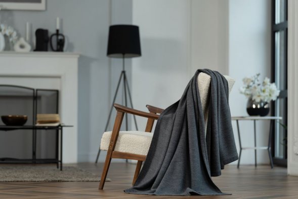 Плед Ornato, серый (кварцевый меланж) 