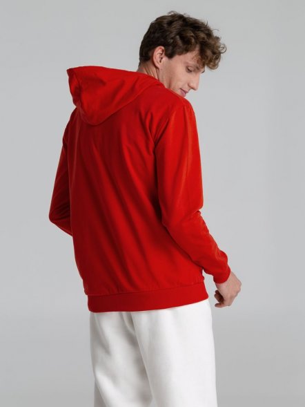 Толстовка на молнии с капюшоном Unit Siverga, красная 
