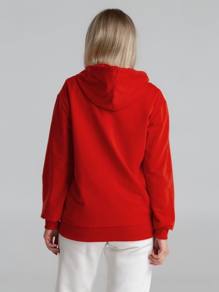 Толстовка на молнии с капюшоном Unit Siverga, красная 