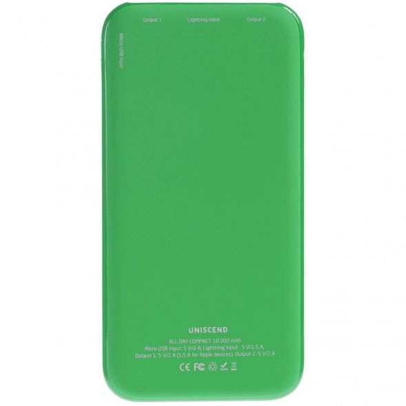 Внешний аккумулятор Uniscend All Day Compact 10000 мАч, зеленый 