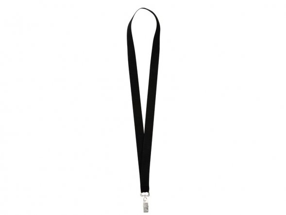 Ланъярд из RPET с клипом, черный 
