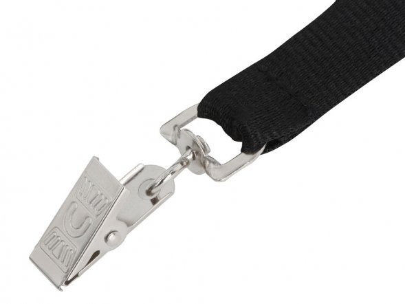 Ланъярд из RPET с клипом, черный 