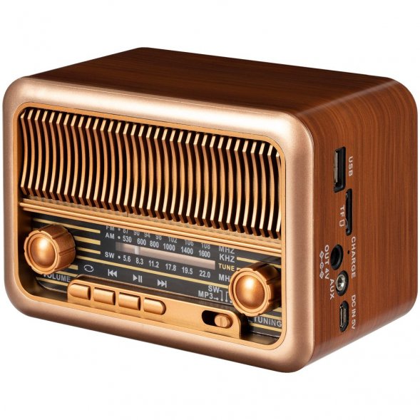 Bluetooth-колонка с радио Beatnik, коричневая 