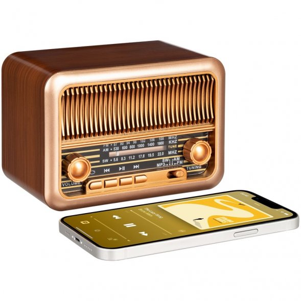 Bluetooth-колонка с радио Beatnik, коричневая 