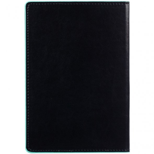 Ежедневник Alanis, недатированный, черный c бирюзовым 