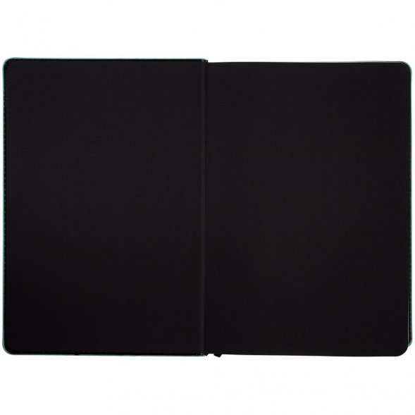 Ежедневник Alanis, недатированный, черный c бирюзовым 