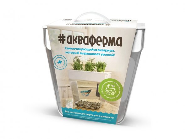 Набор для выращивания растений и ухода за рыбкой Акваферма 