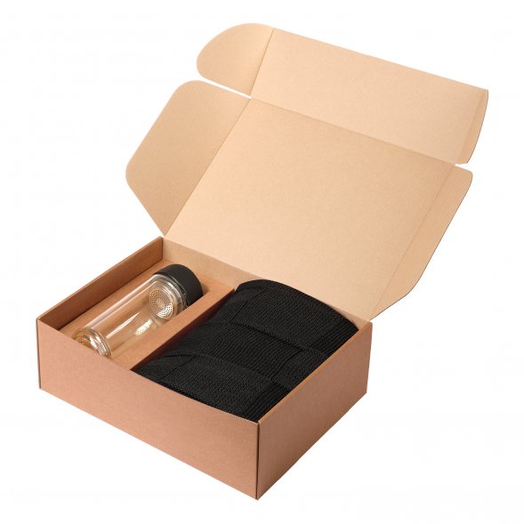 Подарочный набор Bianca, Cella, черный (плед, термобутылка) 