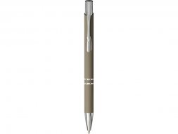 Шариковая кнопочная ручка Moneta с матовым антискользящим покрытием, темно-серый