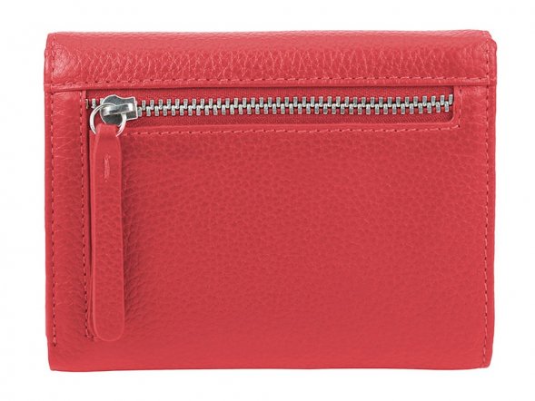 Кошелёк женский BUGATTI Linda, красный, натуральная воловья кожа, 12х3х9,5 см 