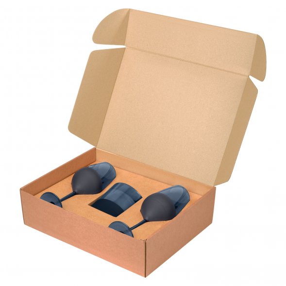 Подарочный набор свеча + 2 бокала для вина, Sapphire синий 