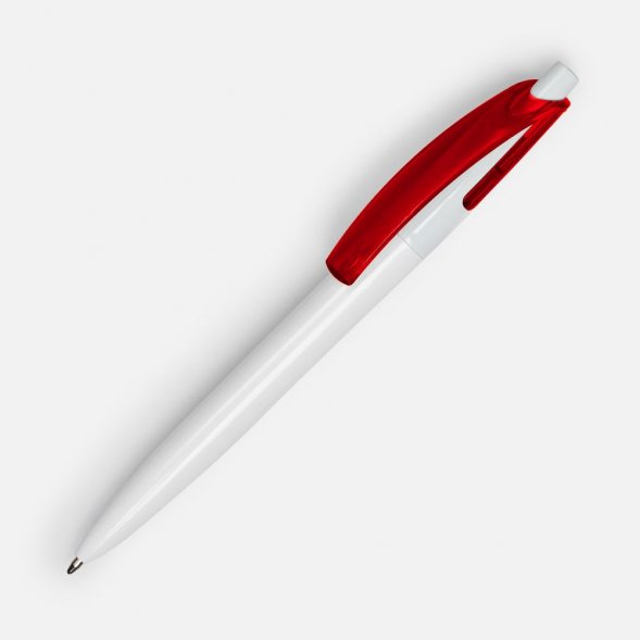 Ручка шариковая Bento, белая с красным 
