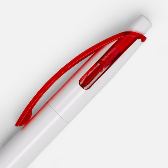 Ручка шариковая Bento, белая с красным 