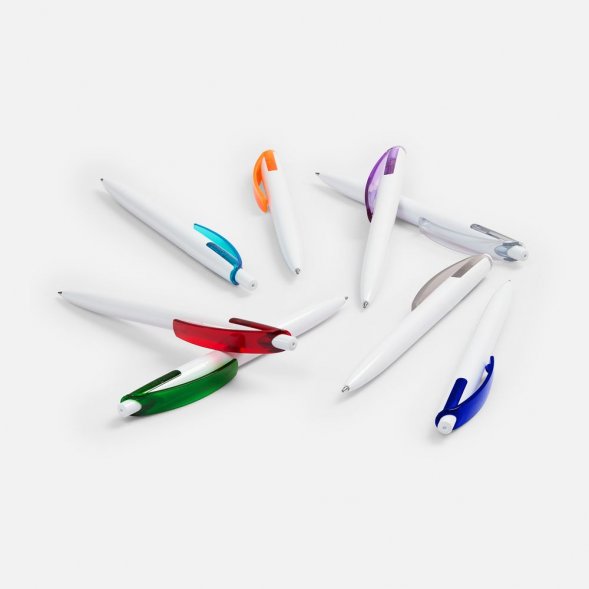 Ручка шариковая Bento, белая с красным 