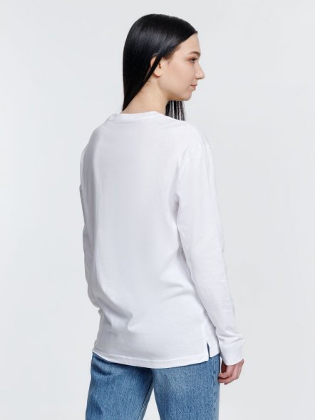 Футболка унисекс с длинным рукавом Pioneer LSL, белая 