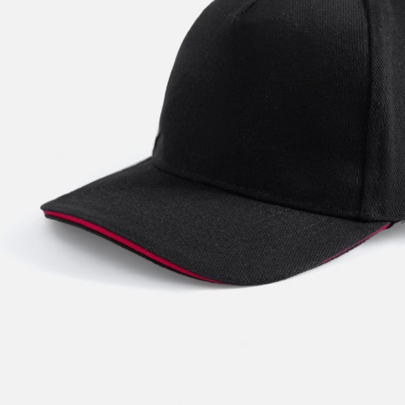 Бейсболка Long Beach, черная с красным 