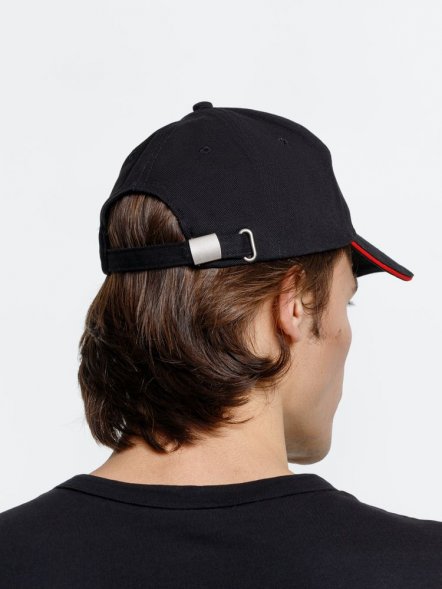 Бейсболка Long Beach, черная с красным 