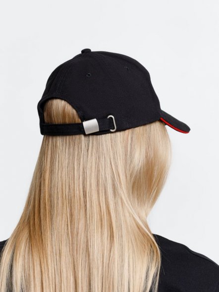 Бейсболка Long Beach, черная с красным 