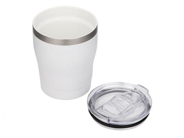 Вакуумная термокружка c керамическим покрытием Rodos, непротекаемая крышка, 350 мл, белый 