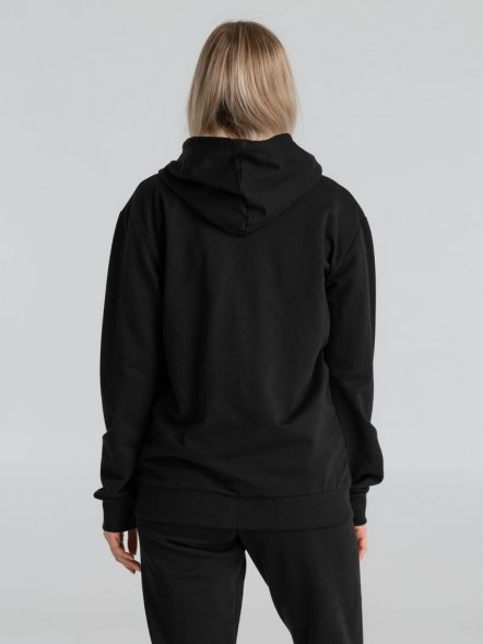 Толстовка на молнии с капюшоном Unit Siverga, черная 