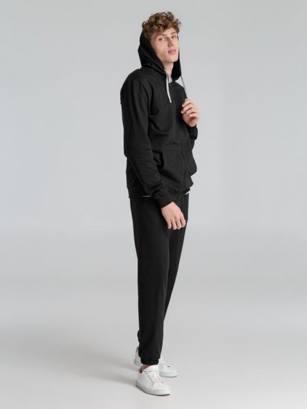 Толстовка на молнии с капюшоном Unit Siverga, черная 
