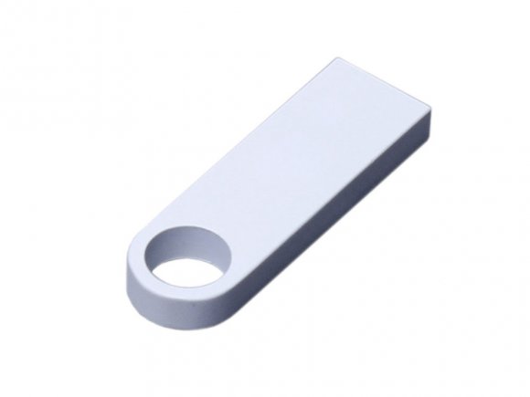USB 2.0-флешка на 8 Гб с мини чипом и круглым отверстием, белый 