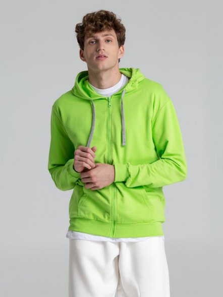 Толстовка на молнии с капюшоном Unit Siverga, зеленое яблоко 