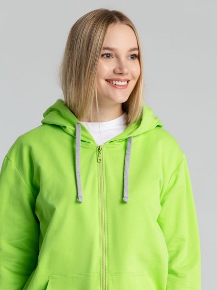 Толстовка на молнии с капюшоном Unit Siverga, зеленое яблоко 