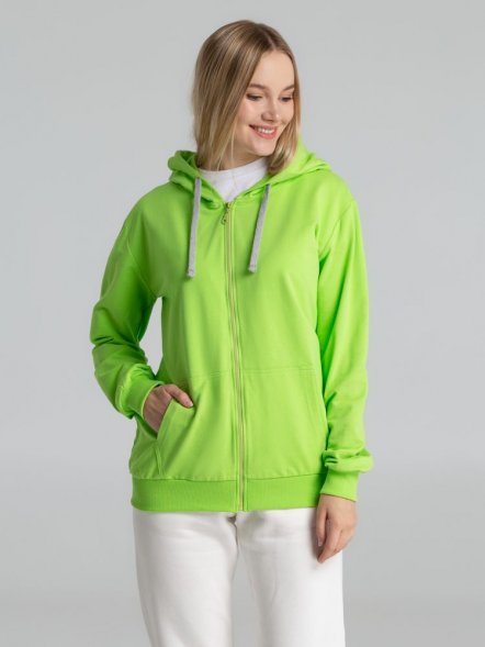 Толстовка на молнии с капюшоном Unit Siverga, зеленое яблоко 