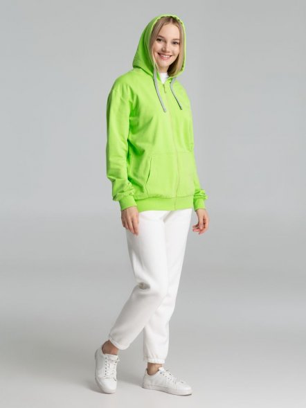 Толстовка на молнии с капюшоном Unit Siverga, зеленое яблоко 
