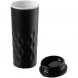 Термостакан Relief, черный с белым 