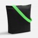 Шопер B5, черный с широкими зелеными ручками 