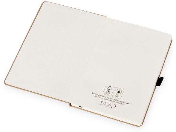 Блокнот Sevilia Hard, твердая обложка из крафта A5, 80 листов, крафтовый/черный 