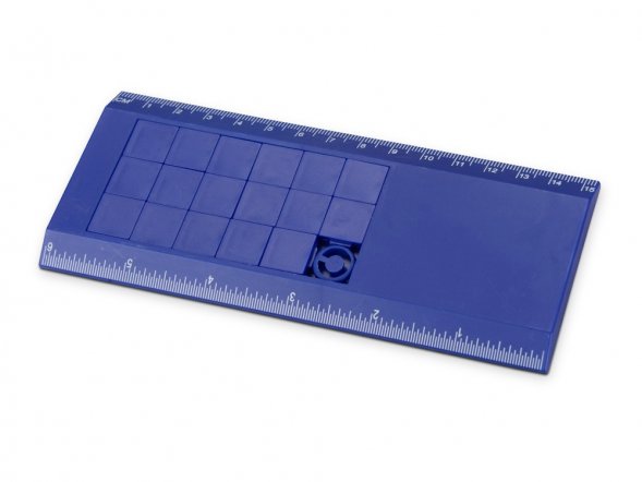 Линейка с игрой Пятнашки, синий 