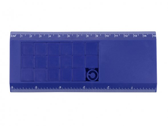 Линейка с игрой Пятнашки, синий 