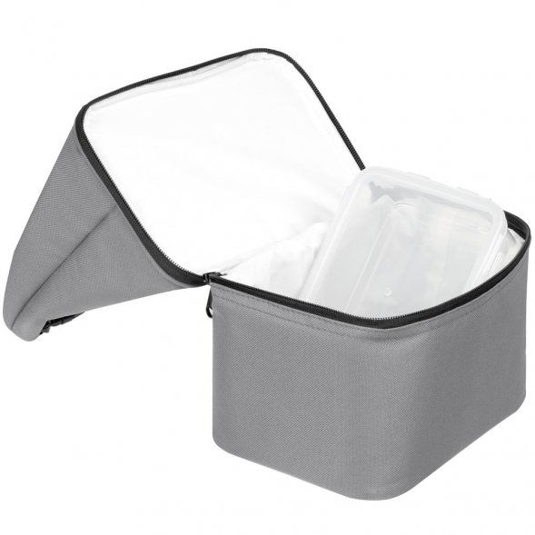 Термосумка с ланчбоксом Smakk, серая 