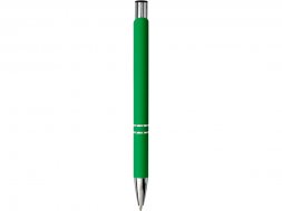 Шариковая кнопочная ручка Moneta с матовым антискользящим покрытием, зеленый