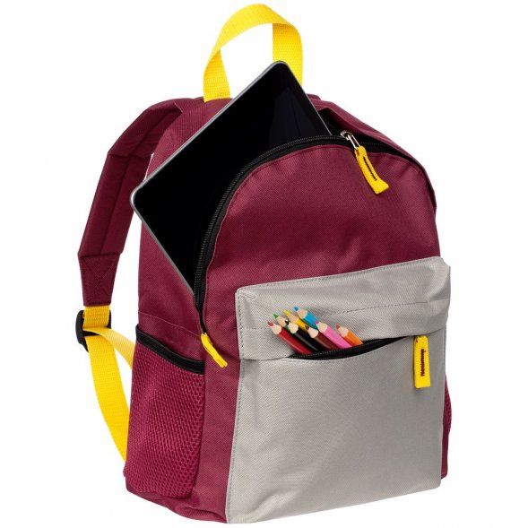Рюкзак детский Kiddo, бордовый с серым 