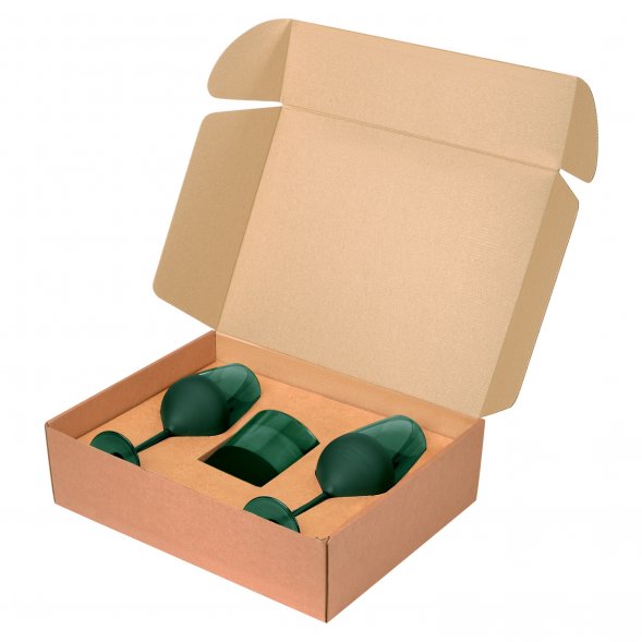 Подарочный набор свеча + 2 бокала для вина Emerald, зеленый 