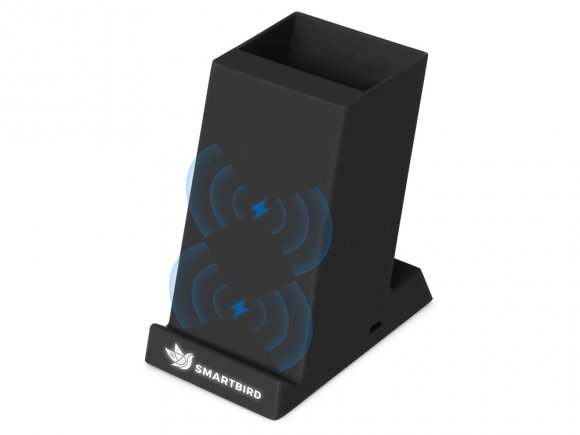 Беспроводная зарядка-подставка с подсветкой Glow box, черный 