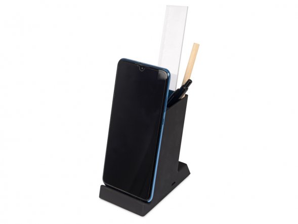 Беспроводная зарядка-подставка с подсветкой Glow box, черный 