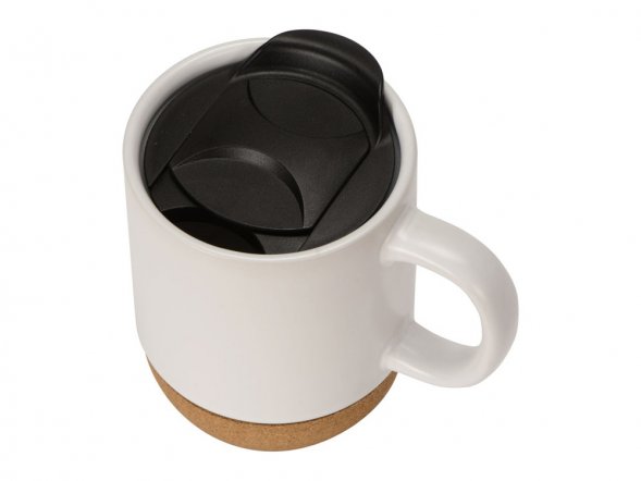 Кружка Denpasar с пробковым дном и крышкой, цветная с двух сторон, белый 
