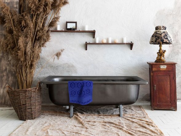 Полотенце Velin, большое, синее 