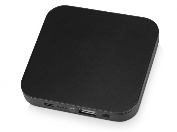 Портативное зарядное устройство на 4000 mAh с литий-полимерной батареей в компактном корпусе из металла, черный 